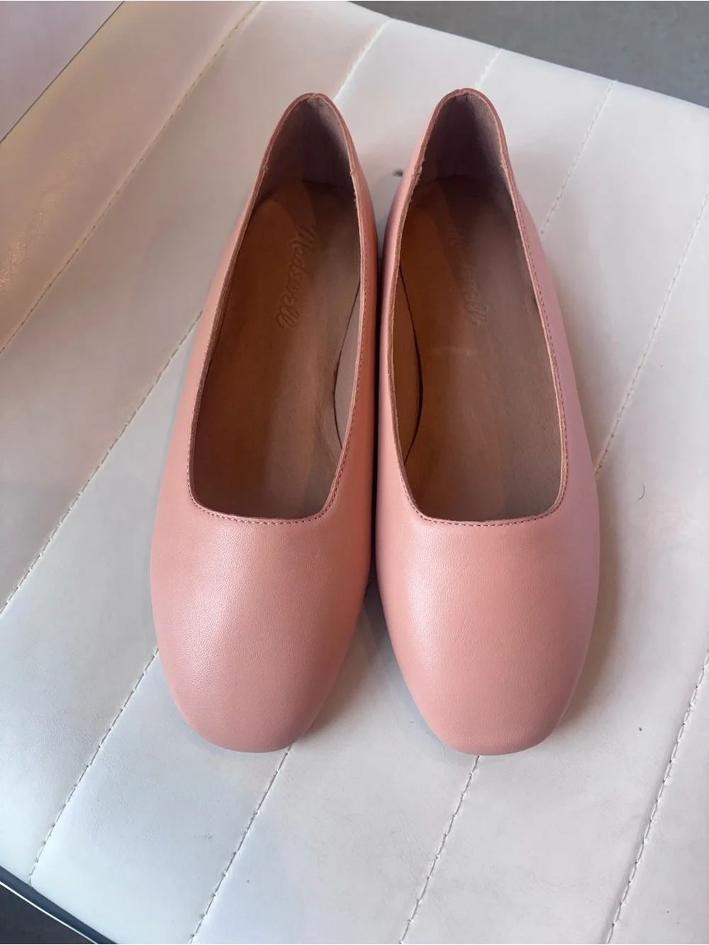 Madewell Square Tor Flats Size 6- Coral